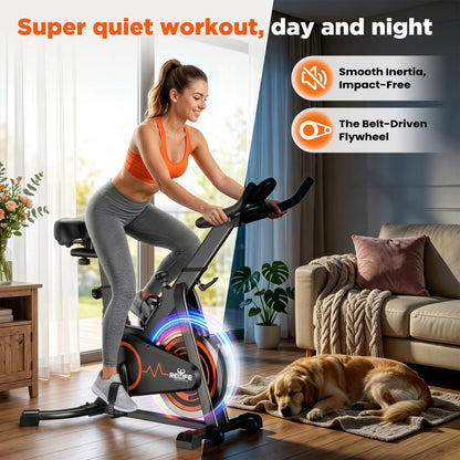 Stationary Indoor Cycling Bike Silent Belt Drive