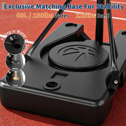 44 Inch Portable Basketball Hoop Adjustable Outdoor Goal System