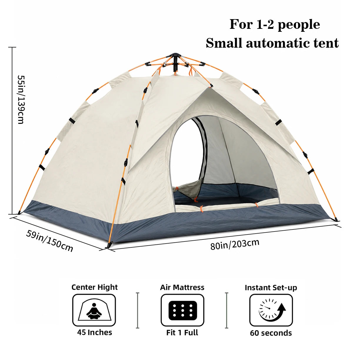 Automatic Pop Up Windproof Rain Resistant Camping Tent