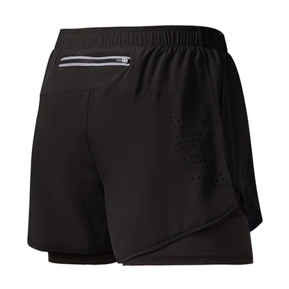 Men's Quick Dry Double Layer Running Workout Shorts