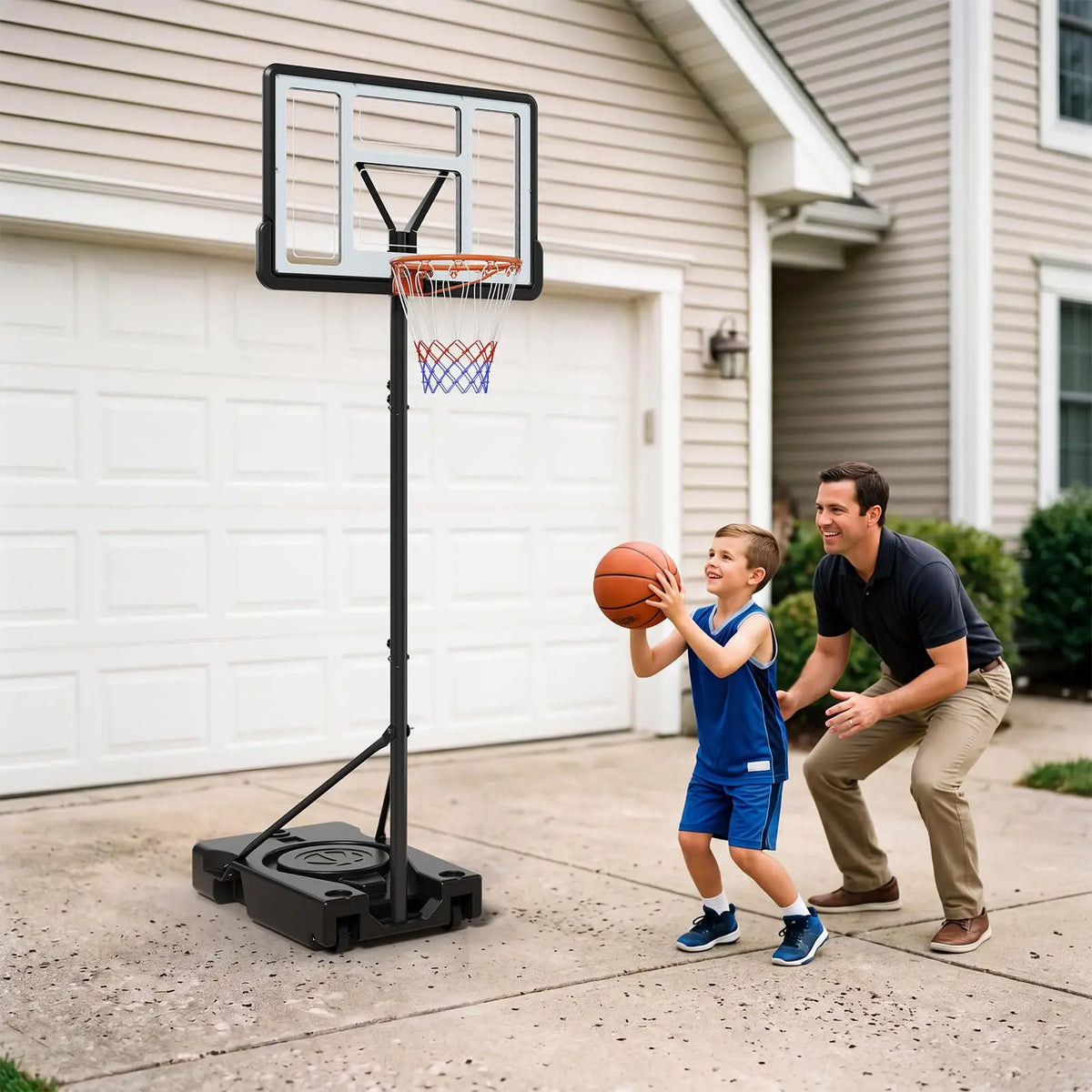 44 Inch Portable Basketball Hoop Adjustable Outdoor Goal System
