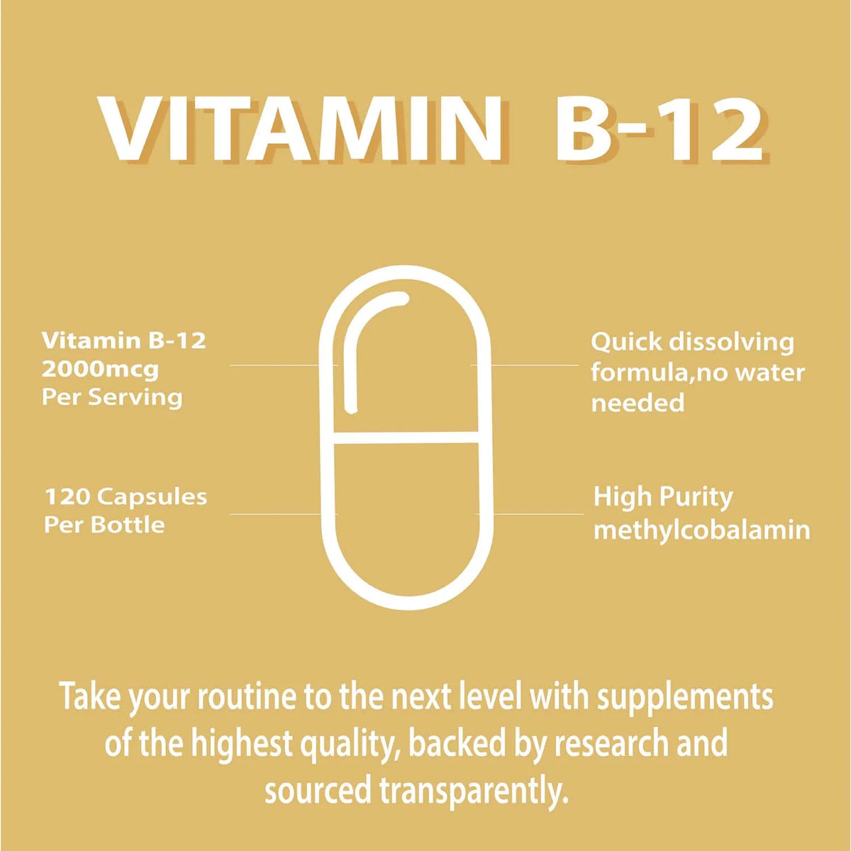 Vitamin B12 Methylcobalamin Capsules Daily Supplement