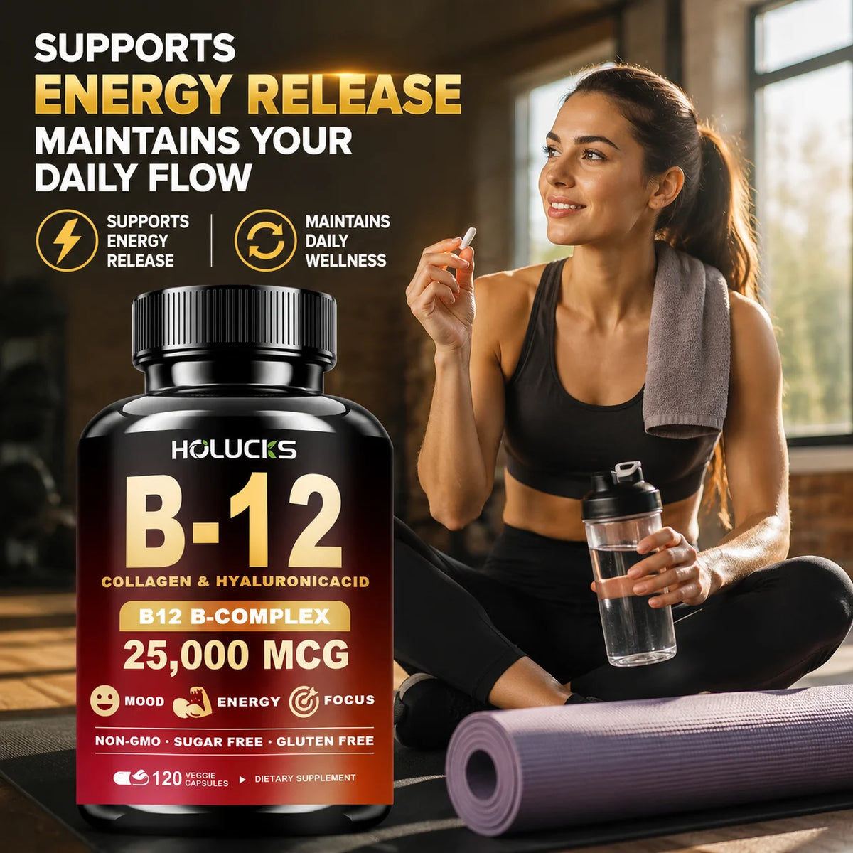 Vitamin B12 Complex Brain Energy Metabolism Support Supplement