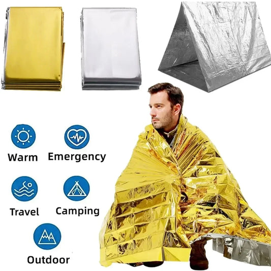 Emergency Thermal Blanket Windproof Waterproof Outdoor Camping