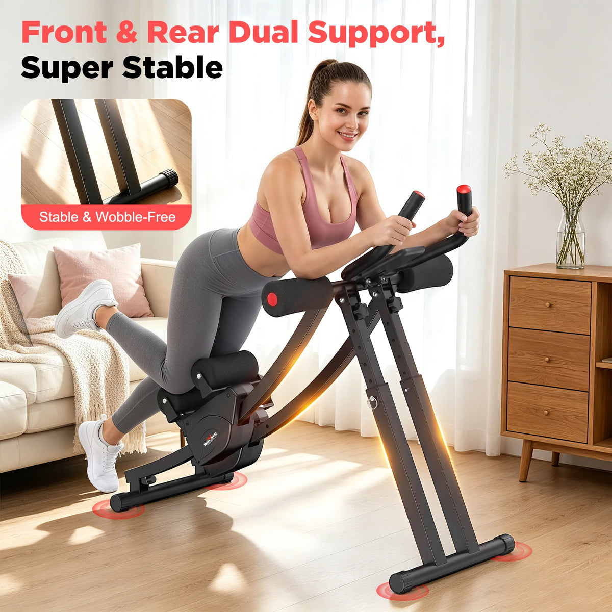 Relife Dual Track Foldable Adjustable Ab Core Trainer