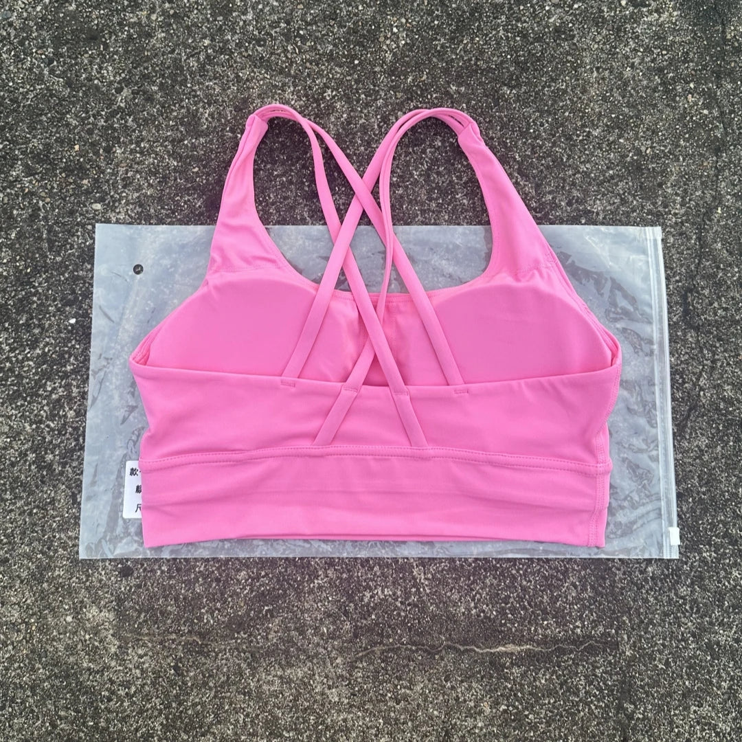 Women's Cross Back High Support Push Up Sports Bra