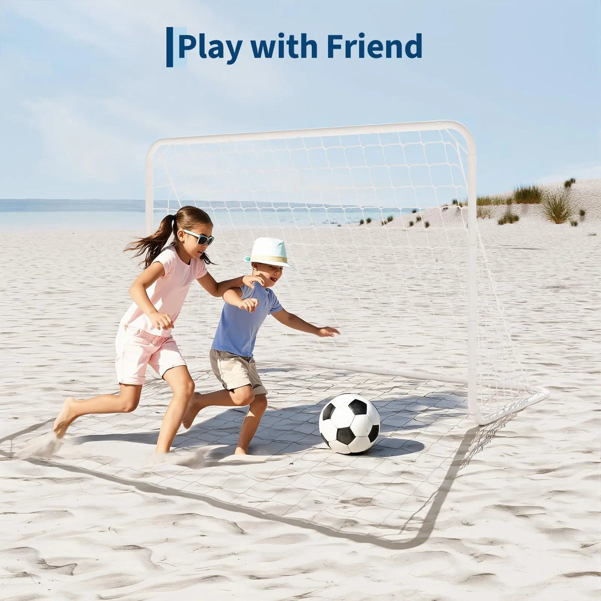 6x4ft Portable Foldable Soccer Goal Steel Frame Net