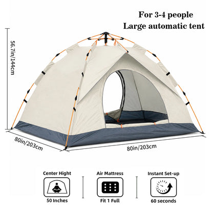 Automatic Pop Up Windproof Rain Resistant Camping Tent