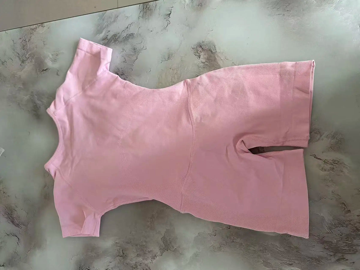 Women's Short Sleeve Backless Fitness Playsuit Activewear