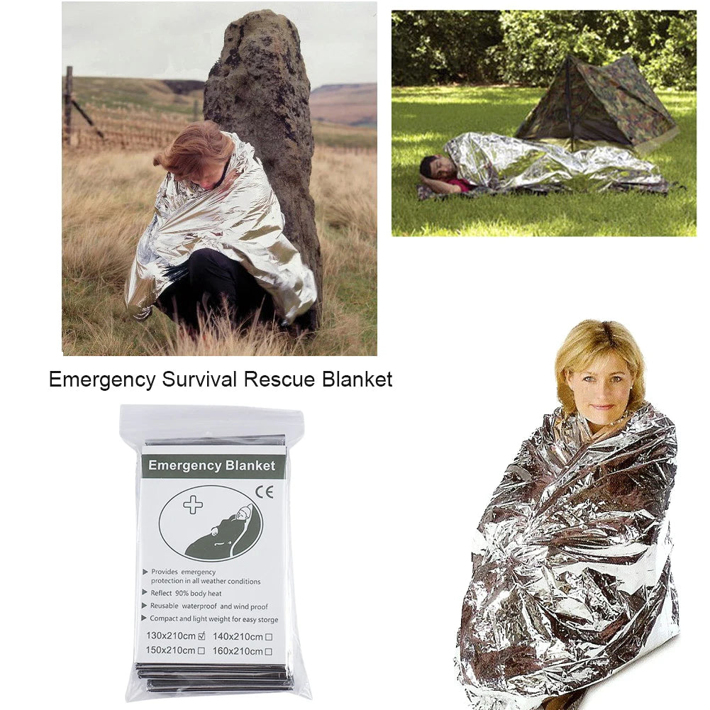 Emergency Thermal Blanket Windproof Waterproof Outdoor Camping