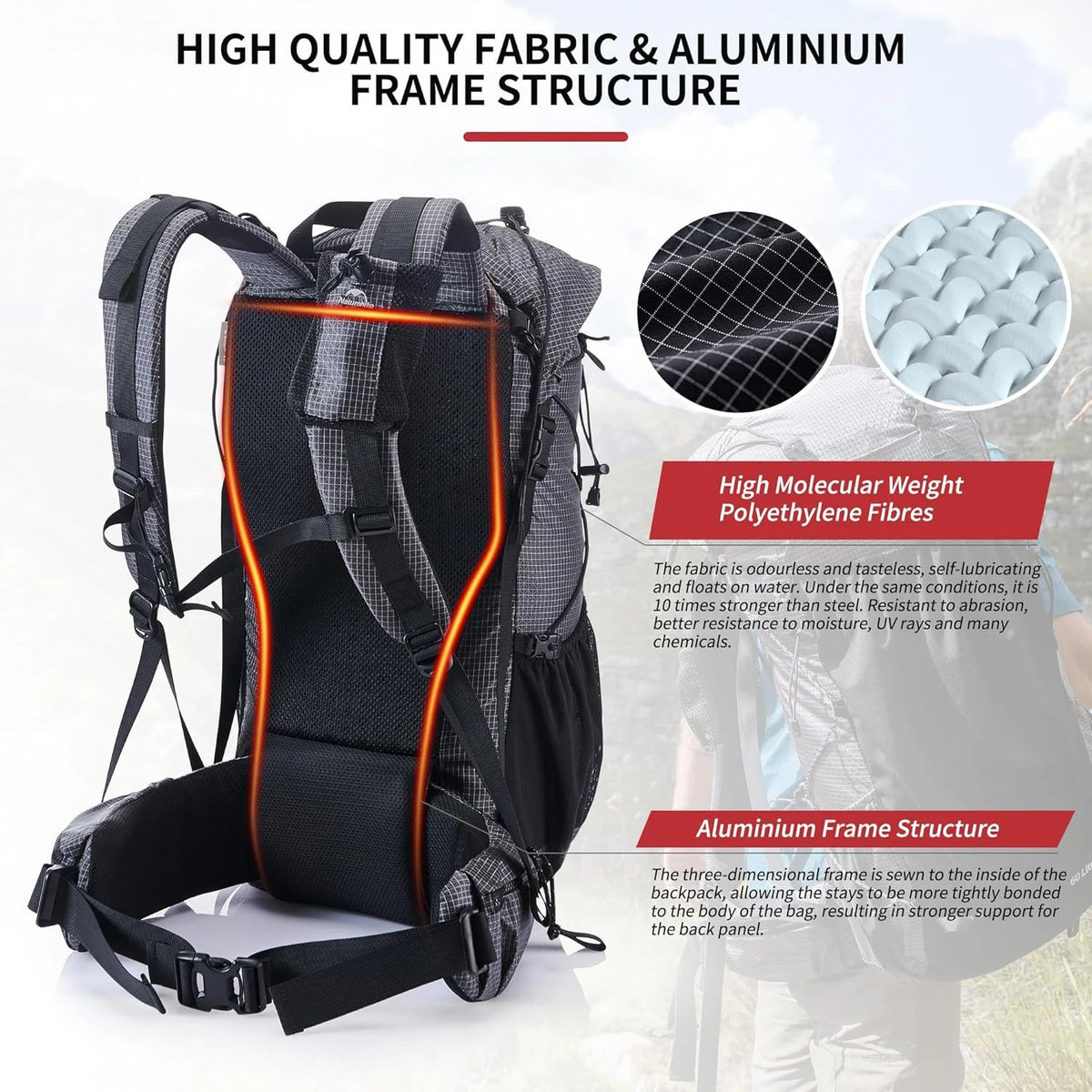 40L 60L Large Capacity Hiking Travel Backpack