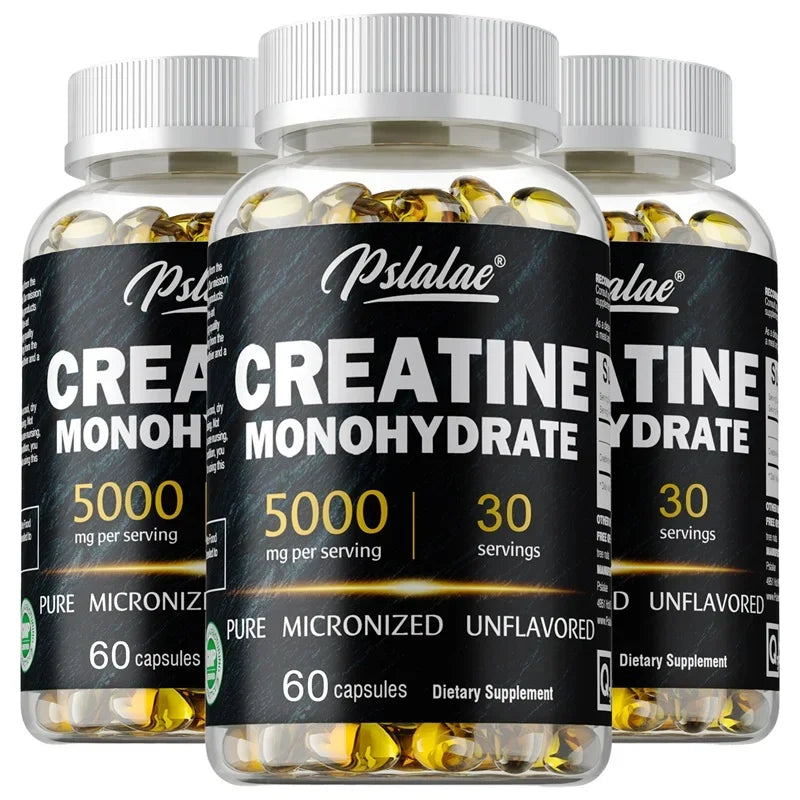 Creatine Monohydrate Capsules Muscle Strength Performance Support