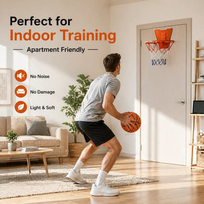 Silent Indoor Basketball Hoop Set Foam Training Ball