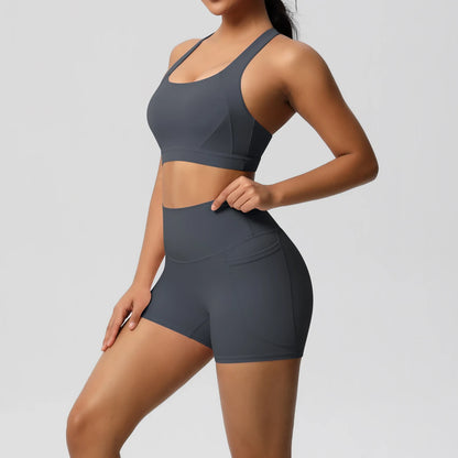 Women's 2-Piece Pocketed Yoga Gym Sportswear Set