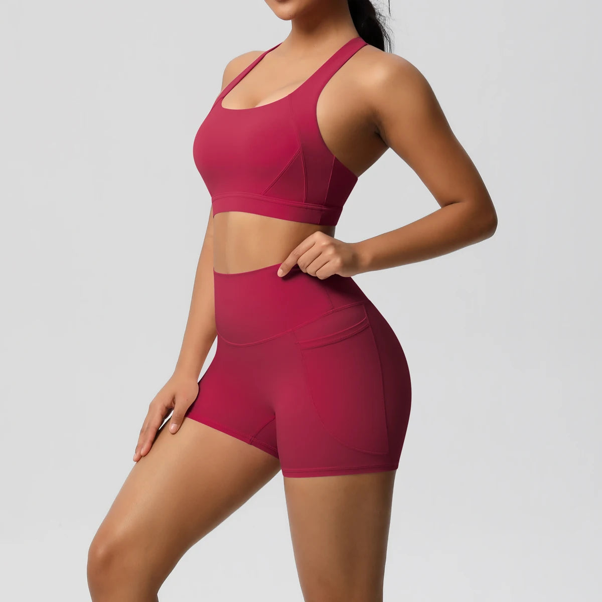 Women's 2-Piece Pocketed Yoga Gym Sportswear Set