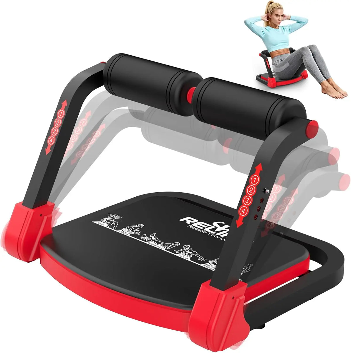 Relife Adjustable Core Training Sit Up Exercise Machine