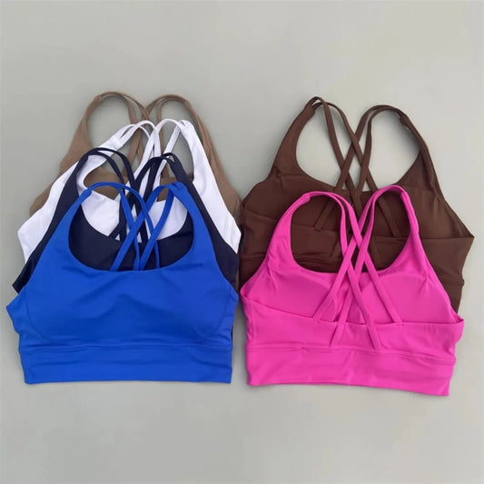 Women's Cross Back High Support Push Up Sports Bra