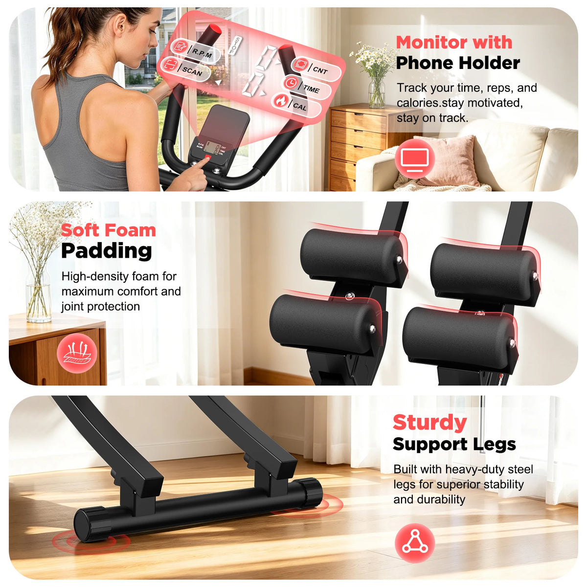 Relife Dual Track Foldable Adjustable Ab Core Trainer
