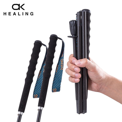 Carbon Fiber Collapsible Telescopic Walking Trekking Poles