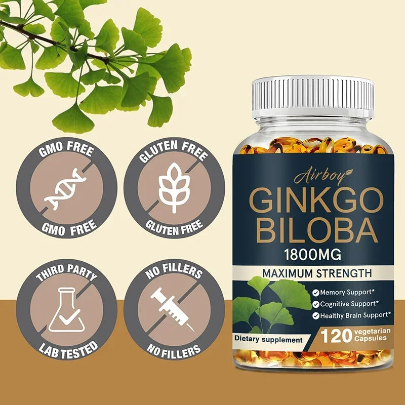 Ginkgo Biloba Brain Support Memory Focus Supplement