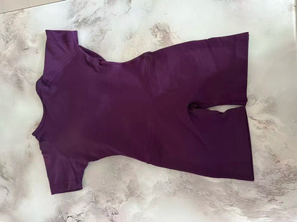 Women's Short Sleeve Backless Fitness Playsuit Activewear
