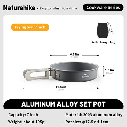 Portable Camping Cookware Kit Frying Pan Kettle
