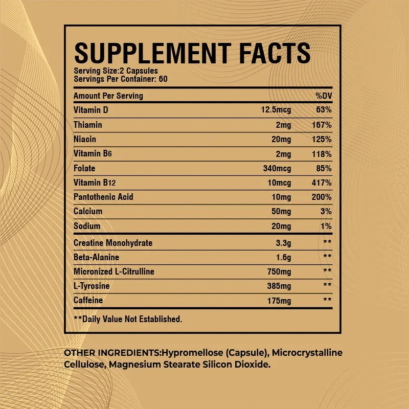 Pre-Workout Muscle Building Endurance Support Supplement