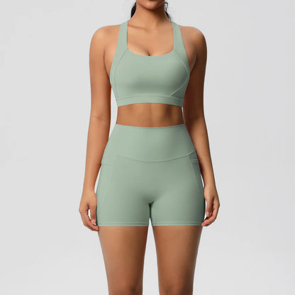 Women's 2-Piece Pocketed Yoga Gym Sportswear Set