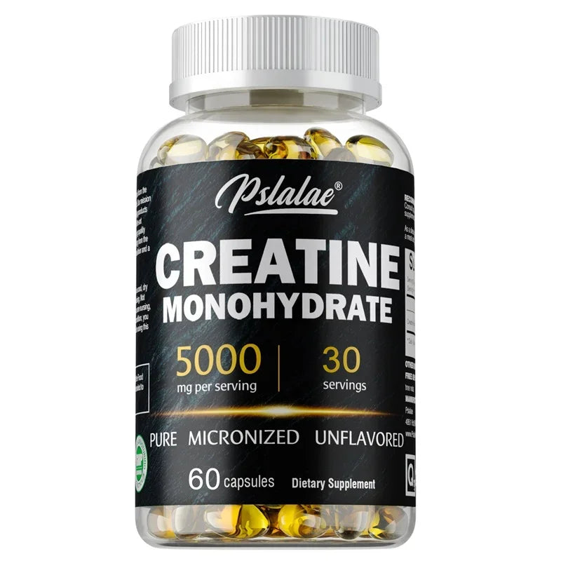 Creatine Monohydrate Capsules Muscle Strength Performance Support