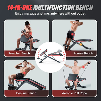 14 In 1 Foldable Adjustable Dumbbell Weight Bench
