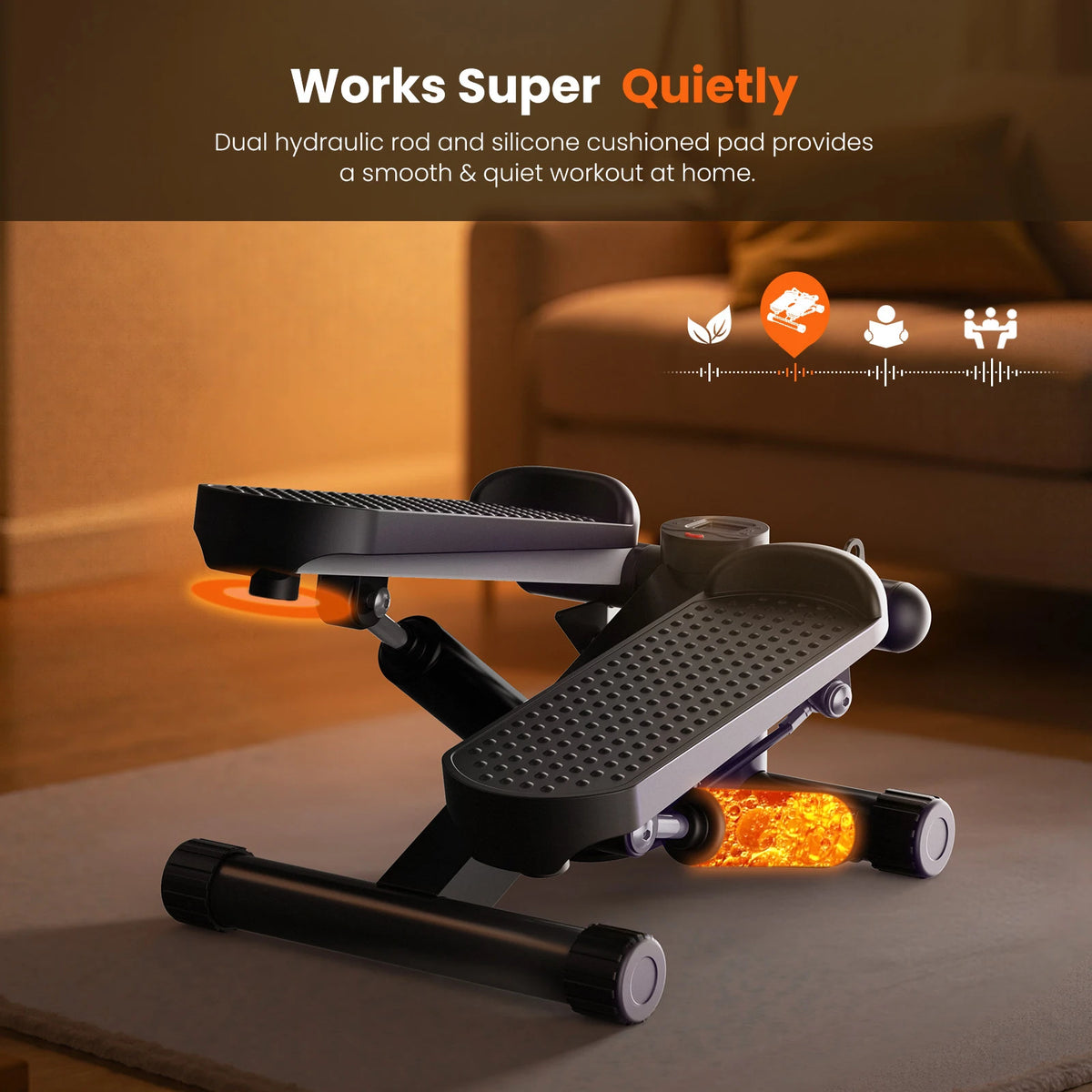 Mini Stepper Resistance Bands Hydraulic Cardio Machine