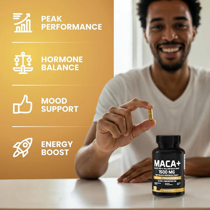 Organic Peruvian Maca Root Capsules 1500mg Vegan