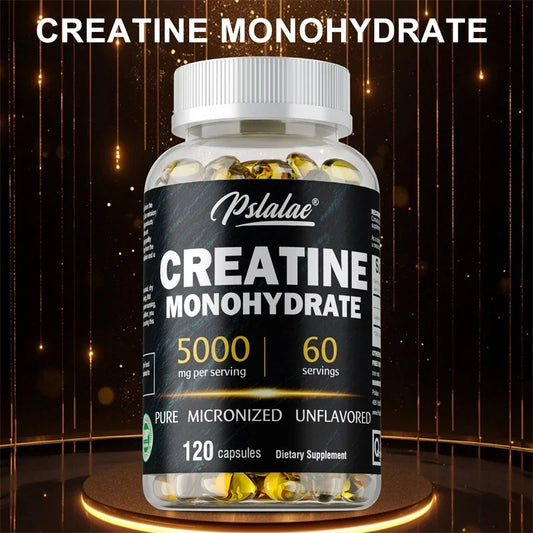 Creatine Monohydrate Capsules Muscle Strength Performance Support