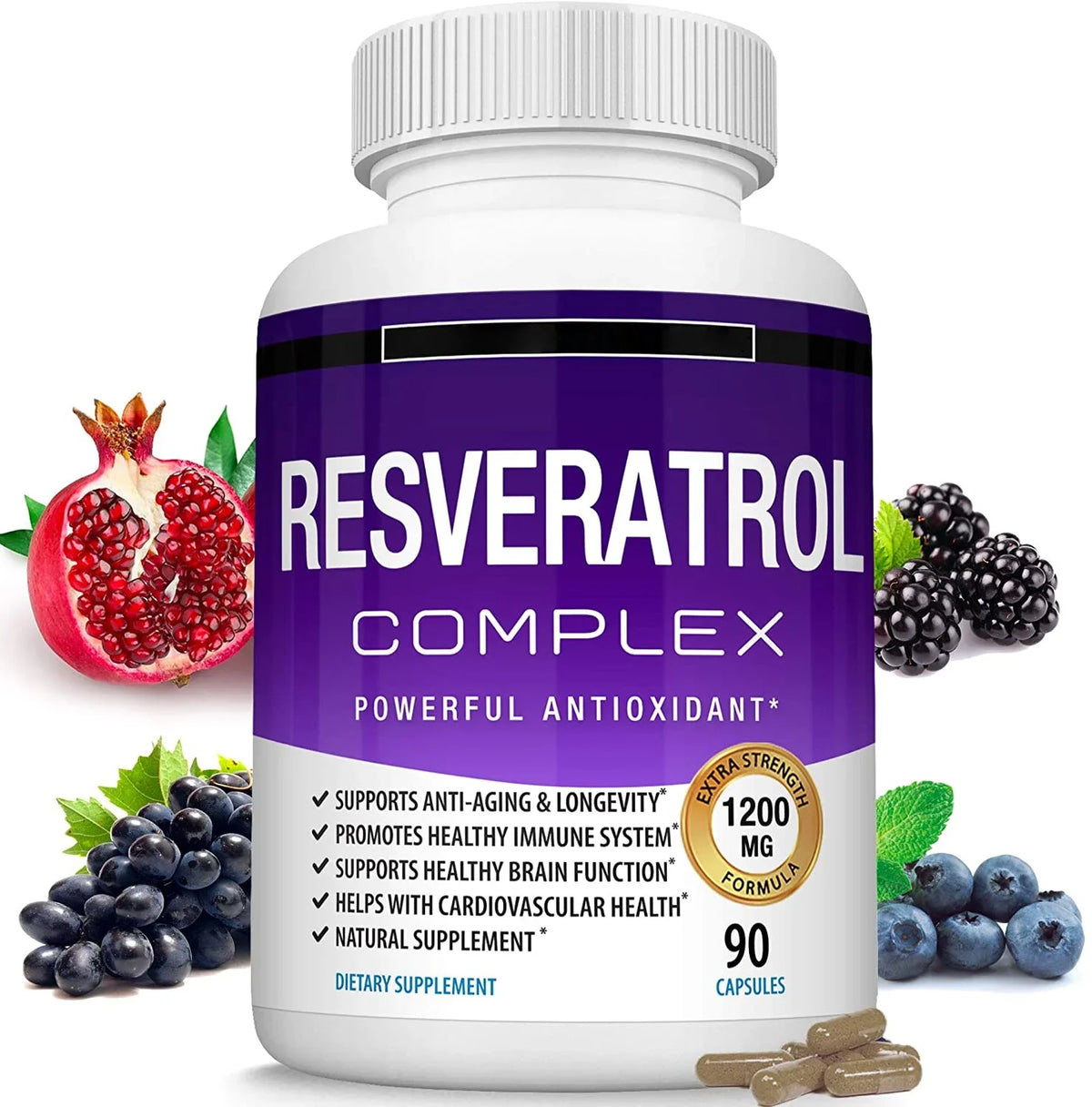 Complex Trans Resveratrol Antioxidant Capsules