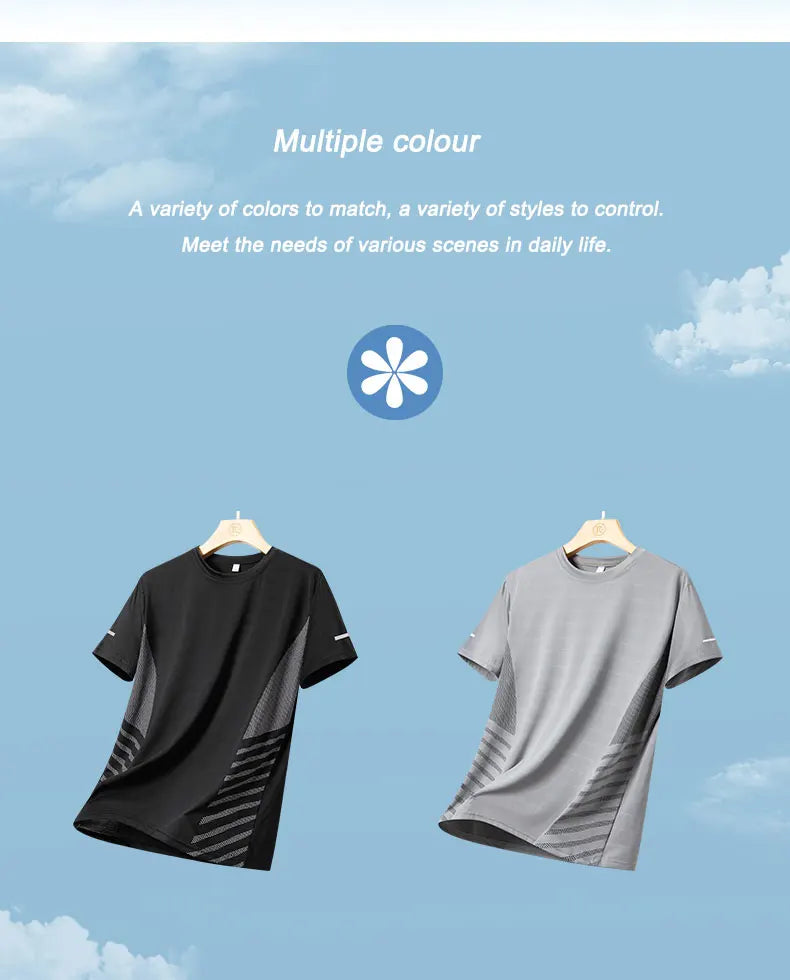 Men's Quick Dry Reflective Running Sports T-Shirt