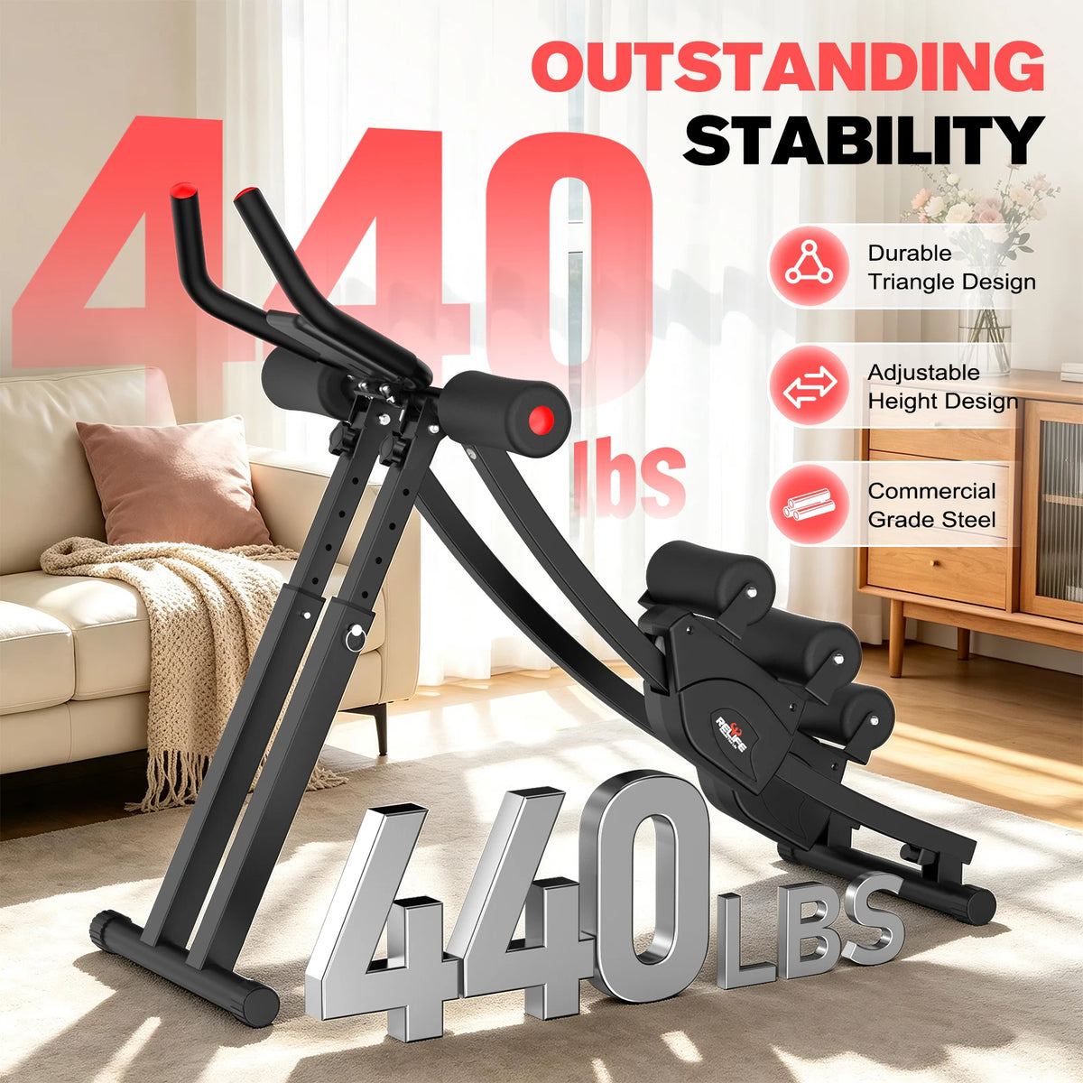 Relife Dual Track Foldable Adjustable Ab Core Trainer