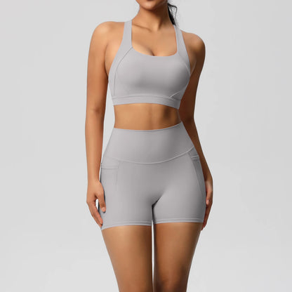 Women's 2-Piece Pocketed Yoga Gym Sportswear Set