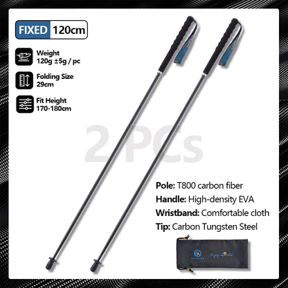 Carbon Fiber Collapsible Telescopic Walking Trekking Poles