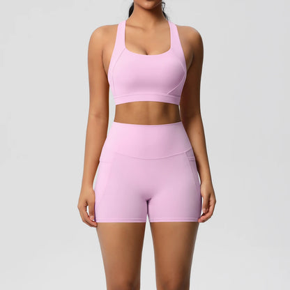 Women's 2-Piece Pocketed Yoga Gym Sportswear Set