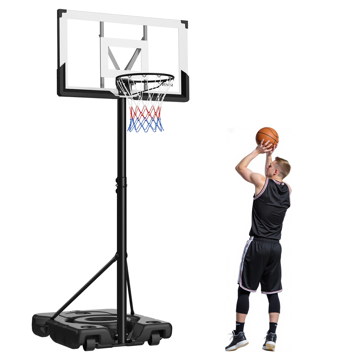 Portable Basketball Hoop Adjustable 10 Foot Stand