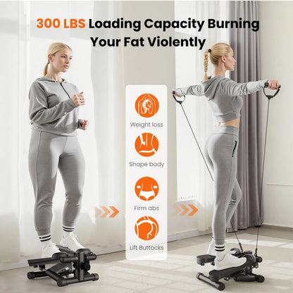 Mini Stepper Resistance Bands Hydraulic Cardio Machine