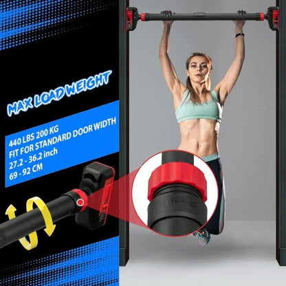 Doorway Pull Up Bar Safety Lock Multi Exercise Trainer
