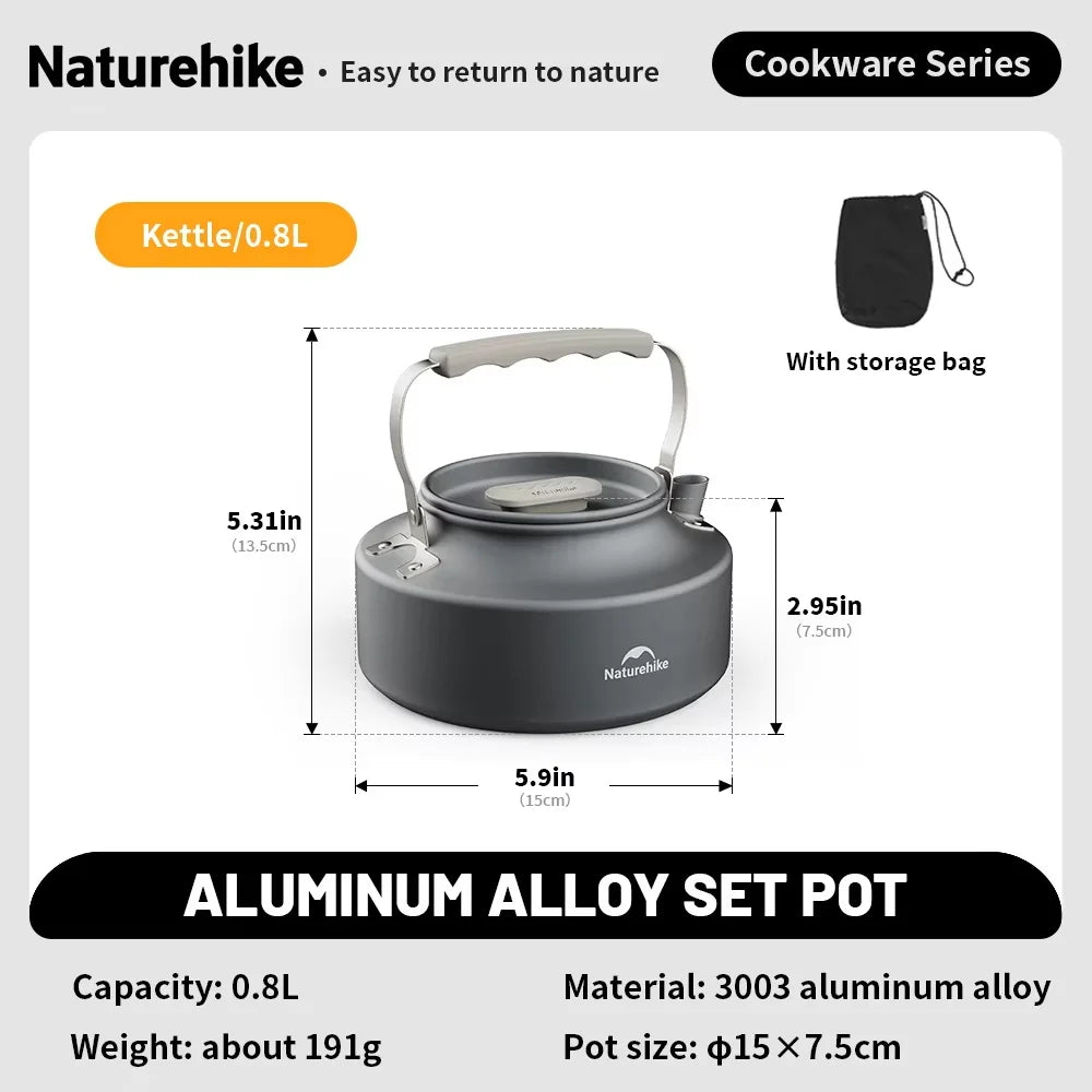 Portable Camping Cookware Kit Frying Pan Kettle