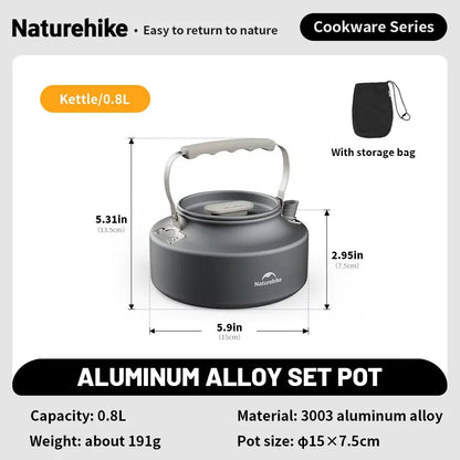 Portable Camping Cookware Kit Frying Pan Kettle