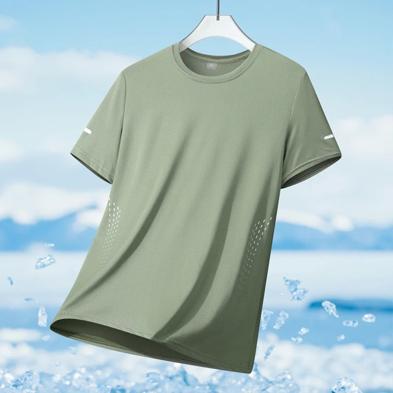 Men's Quick Dry Reflective Running Sports T-Shirt