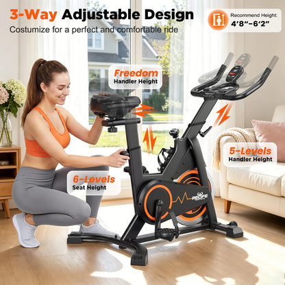 Stationary Indoor Cycling Bike Silent Belt Drive