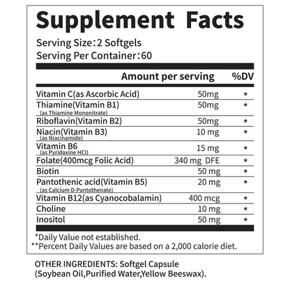 Vitamin B Complex With Vitamin C Choline Inositol Supplement