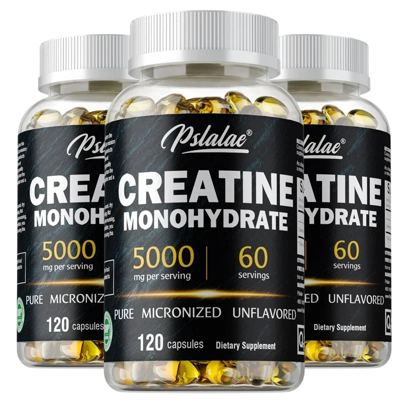 Creatine Monohydrate Capsules Muscle Strength Performance Support