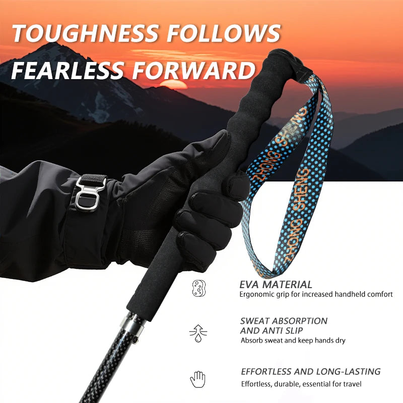 Carbon Fiber Collapsible Telescopic Walking Trekking Poles